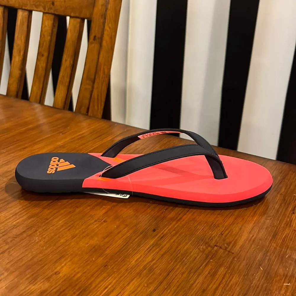 Adidas Eezay Flip Flops Thongs Sandals Shoes new F35031 Blue pink Women’s Size 7_4
